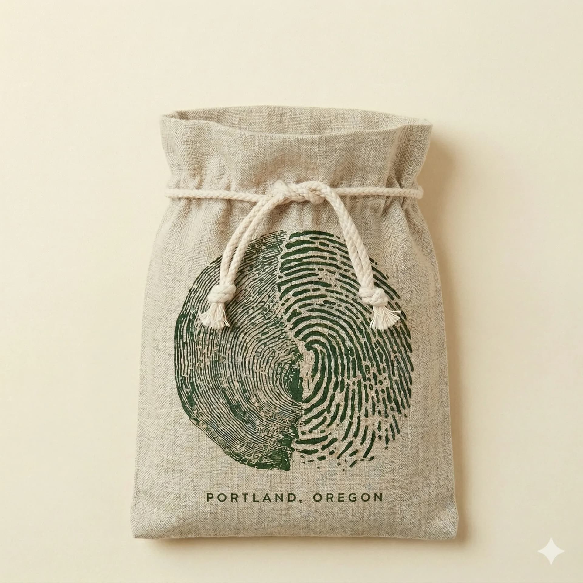 The Carry Pouch — Natural Linen · Screen-Printed