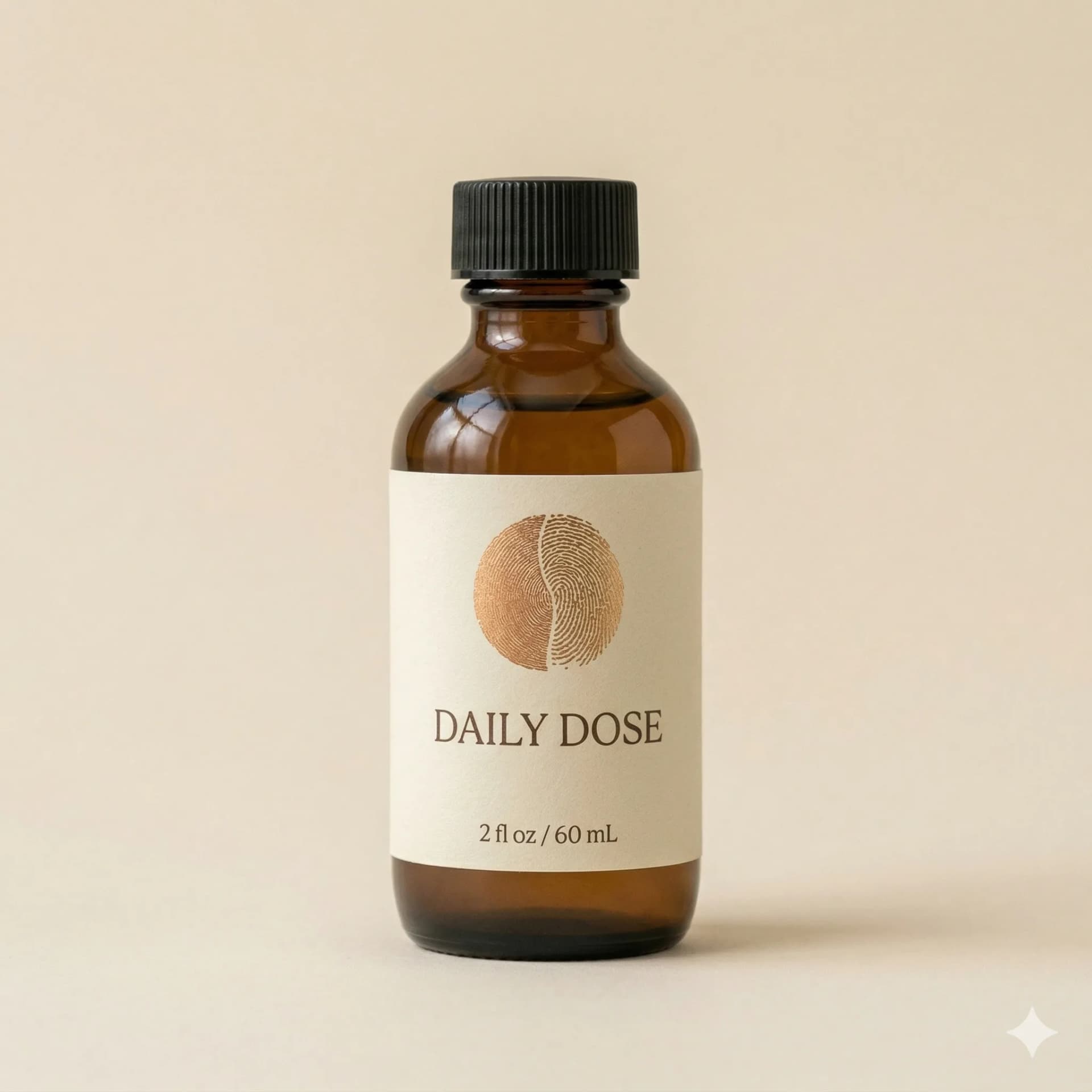 The Daily Dose — Amber Glass Travel Bottle · 2 oz