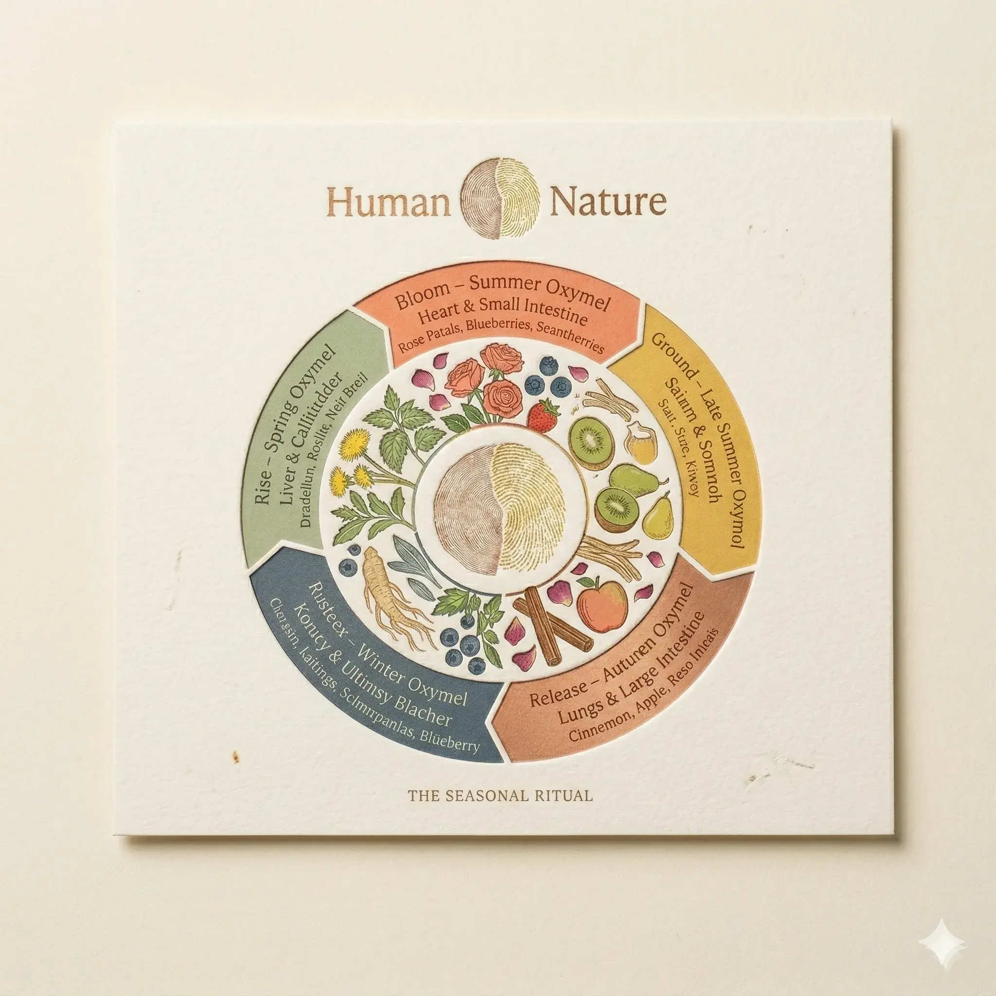 The Seasonal Calendar — Five Element Illustrated Card · 8×10"