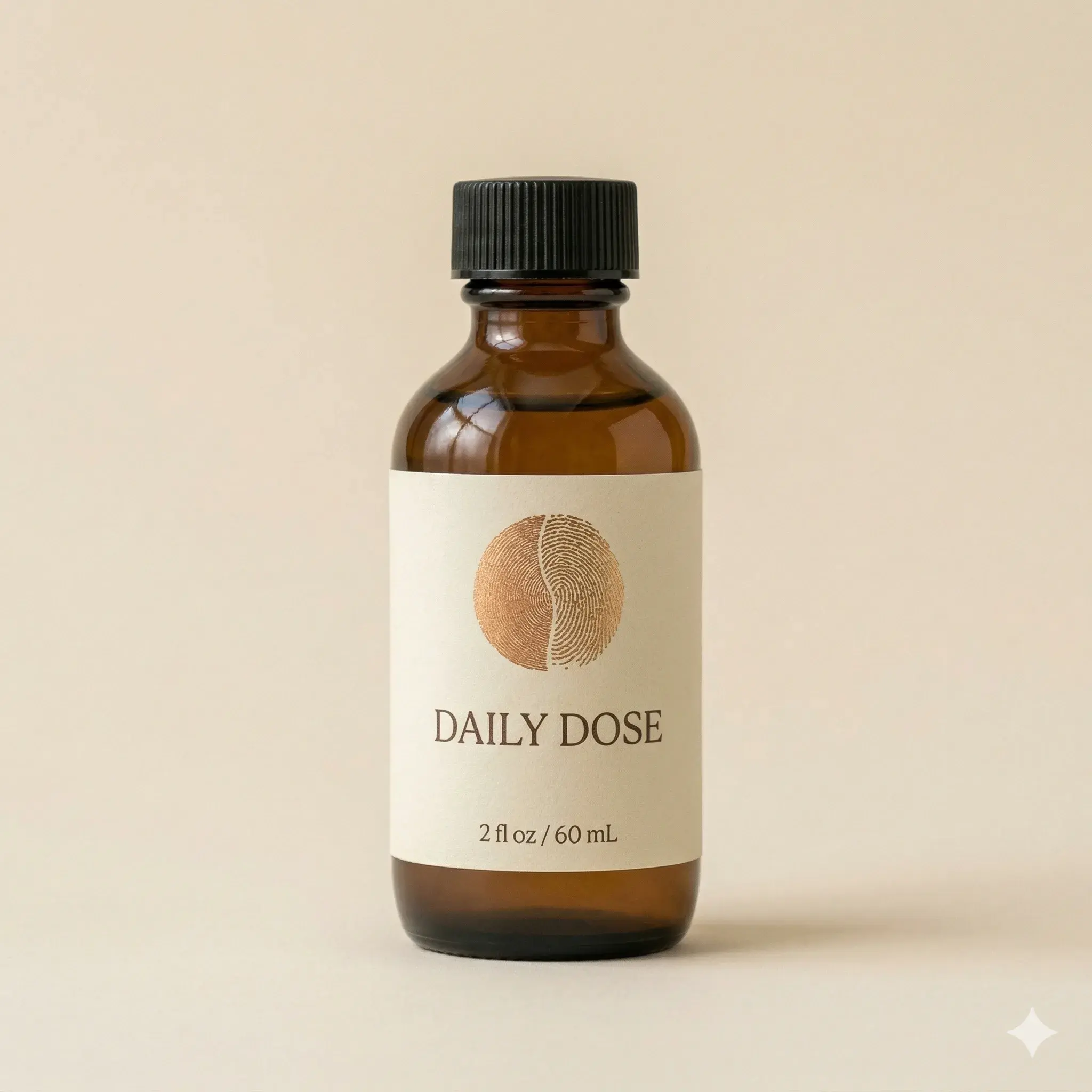 The Daily Dose — Amber Glass Travel Bottle · 2 oz
